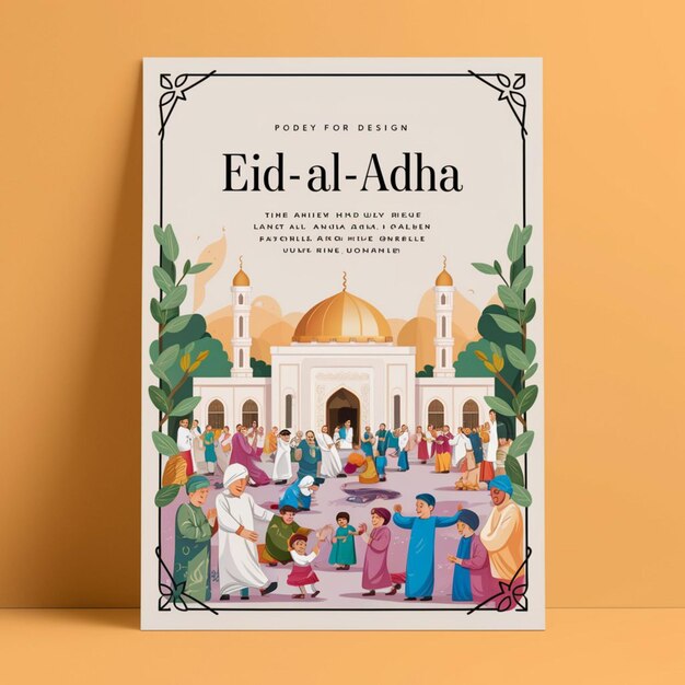 Photo eid al adha poster design template