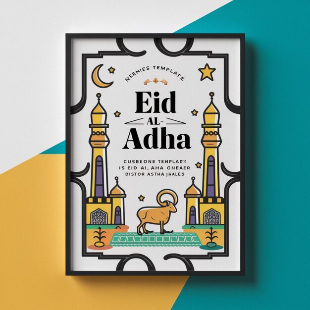 Photo eid al adha poster design template