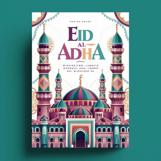 Photo eid al adha poster design template