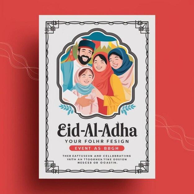 Photo eid al adha poster design template