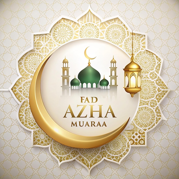 eid al azha mubarak festival islamic background isolated on white background islamic new year illustration