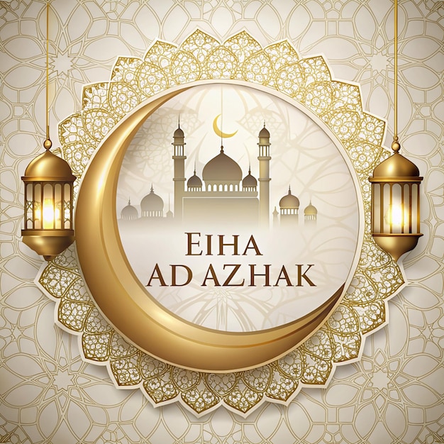 eid al azha mubarak festival islamic background isolated on white background islamic new year illustration