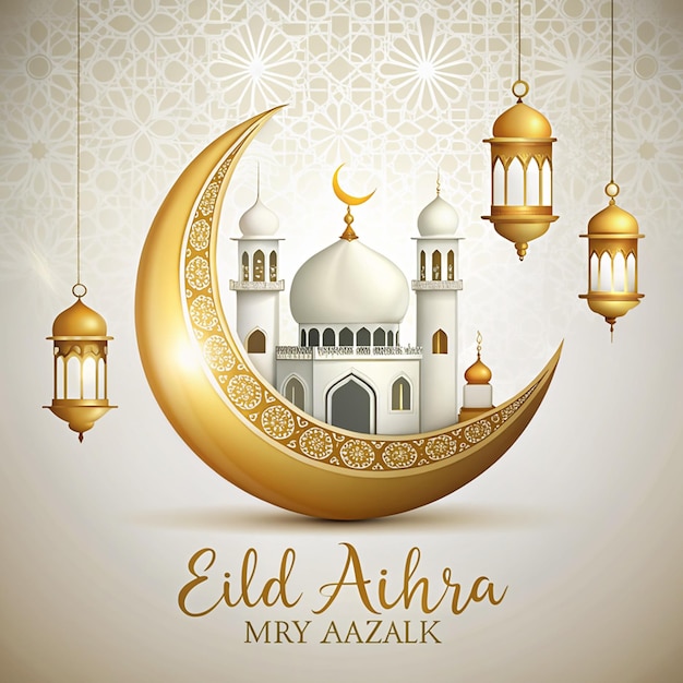 Фестиваль Eid Al Azha Mubarak Исламский фон изолирован на белом фоне Исламская иллюстрация нового года