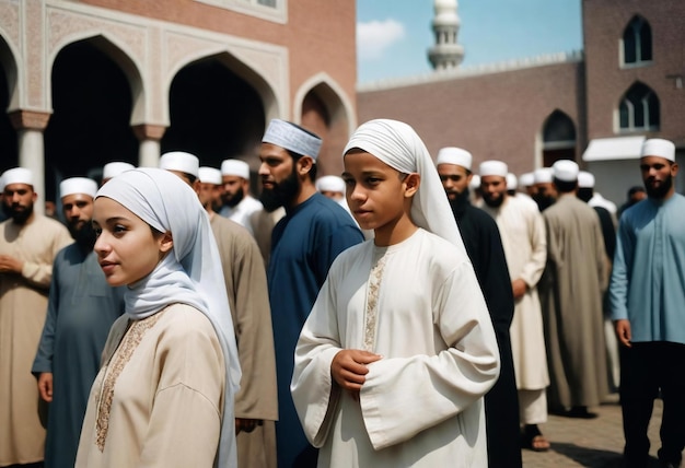 День Эйд-аль-Фитр с традиционными мусульманами