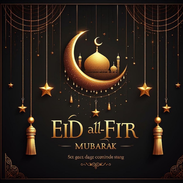 Eid al Fitr Mubarak groetenkaart ontwerp Ramadan kareem achtergrond