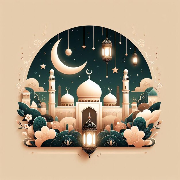 Eid Al Fitr Mubarak Islamic Festival Social Media Post Design Template