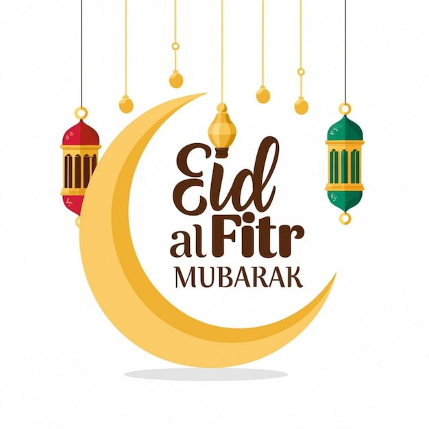 Eid al fitr ramadan kareem Moskee gebouw architectuur's nachts met maan Uitzicht op 3d islamitische lantaarn