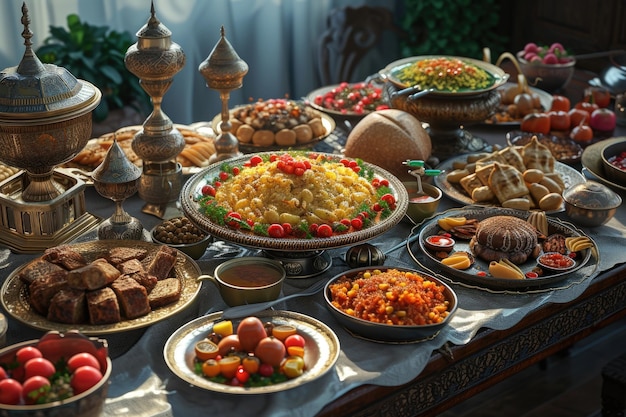 Eid al Fitr Traditional Middle Eastern Family Dinner