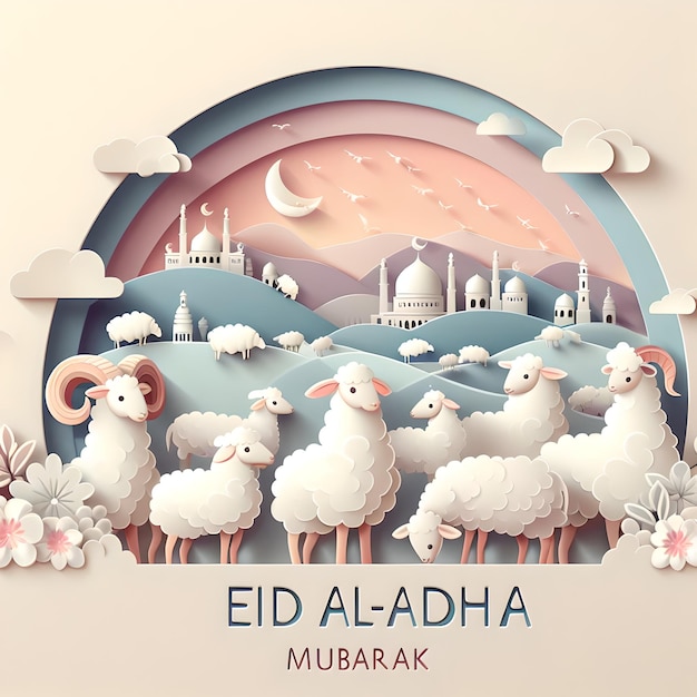 Eid alAdha banner op sociale media