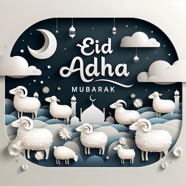 Eid alAdha banner op sociale media