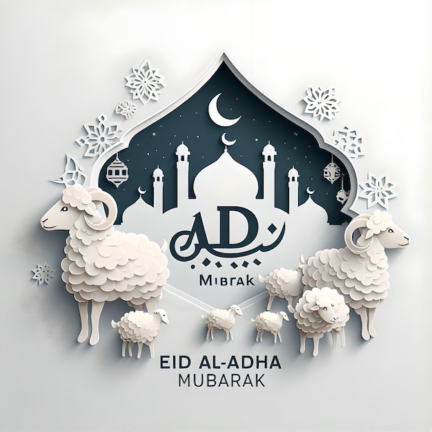 Foto eid aladha banner op sociale media