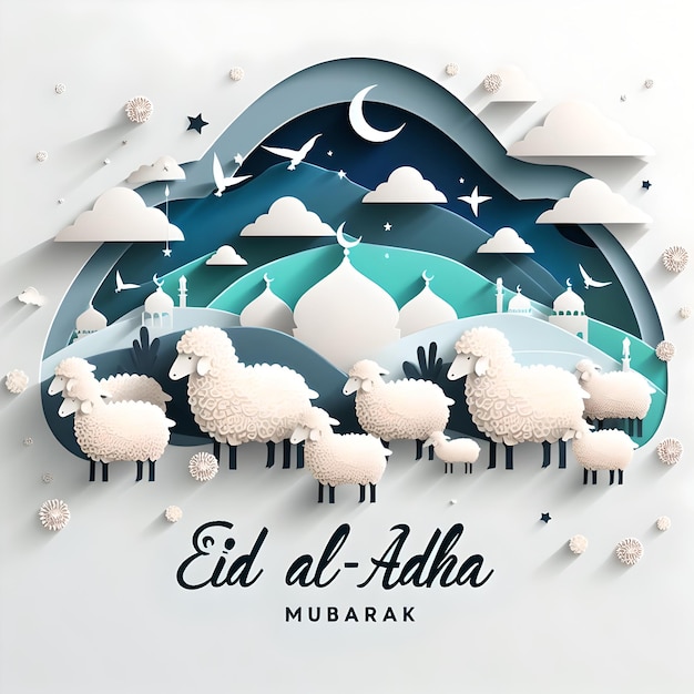 Eid alAdha banner op sociale media