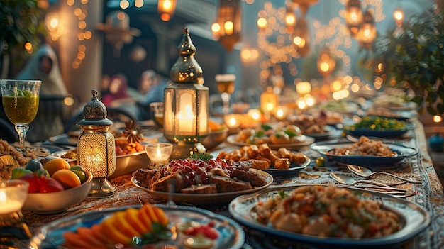 Photo eid aladha feast table setting