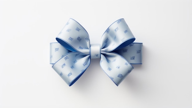 Eid Aladha Gift Blue And White Floral Bow With Origami Paper