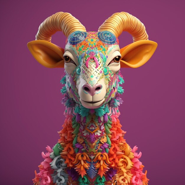 イード・アルアドハの幸福 3D ピクサー スタイルのヤギ