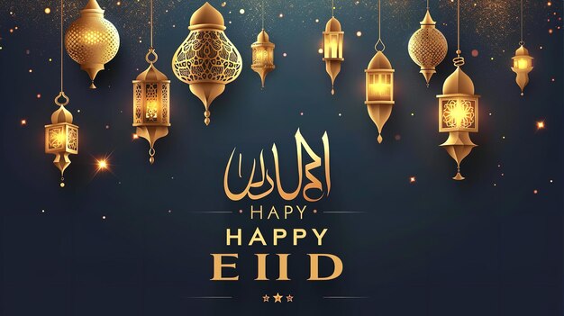 Foto eid aladha design di sfondo islamico e banner ai generativo