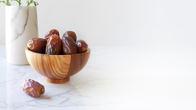 Eid AlAdha islamic background marble and a bowl of date