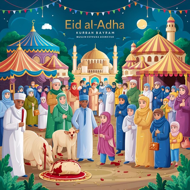 Photo eid aladha islamic festival illustration