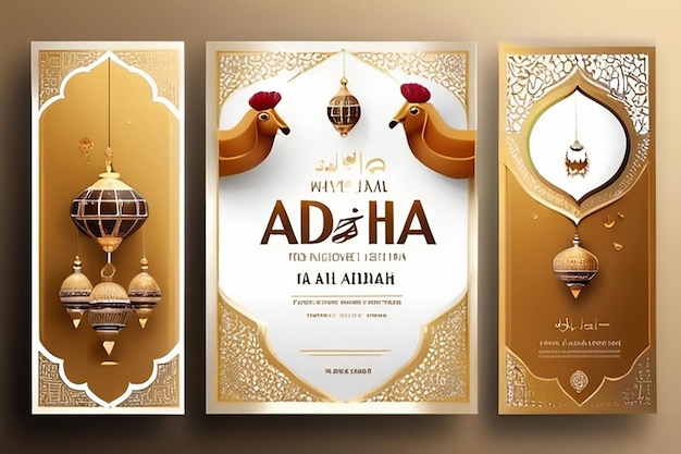 Eid alAdha Mubarak Islamitisch feest Social Media Banner Template