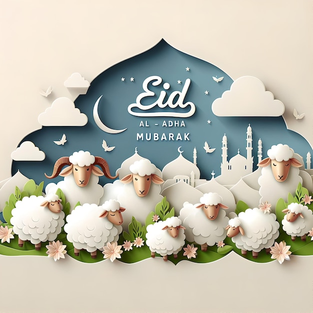 Eid alAdha Mubarak sjabloon