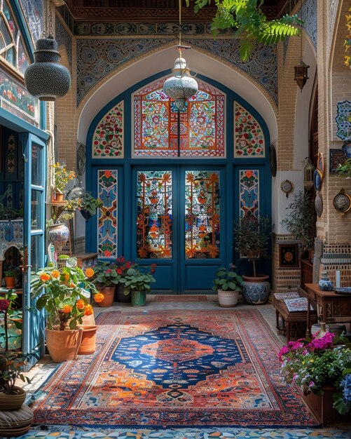 Eid AlAdha A Traditional Iranian Courtyard Wallpaper