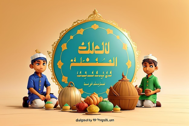 Photo eid alfitr and ramadan concept background giving zakat or sadaqah to poor people islamic concept background