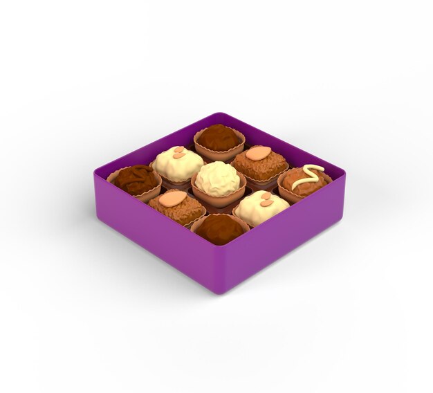 Eid Chocolate Box Right Side Isolated In White Background