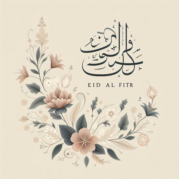 Eid fitr bloemenontwerp bloem minimalistisch