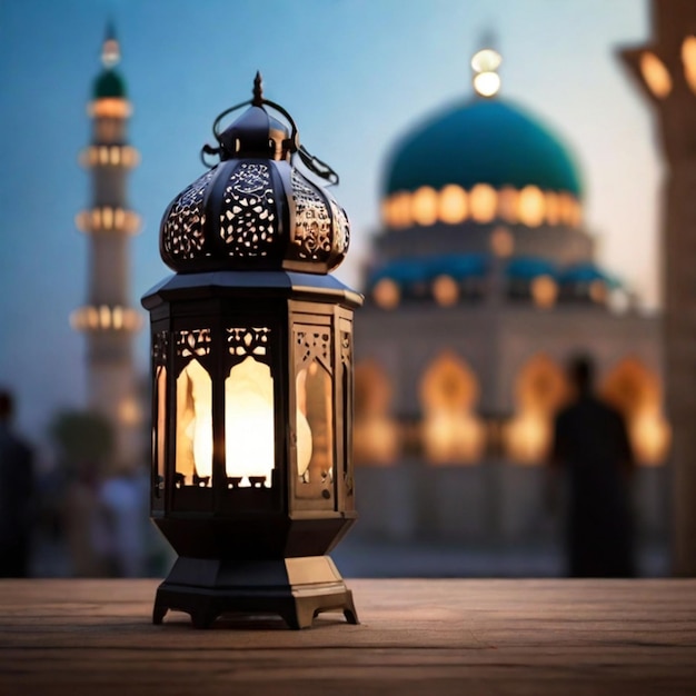 Eid groet islamitische cultuur lantaarn behangontwerp