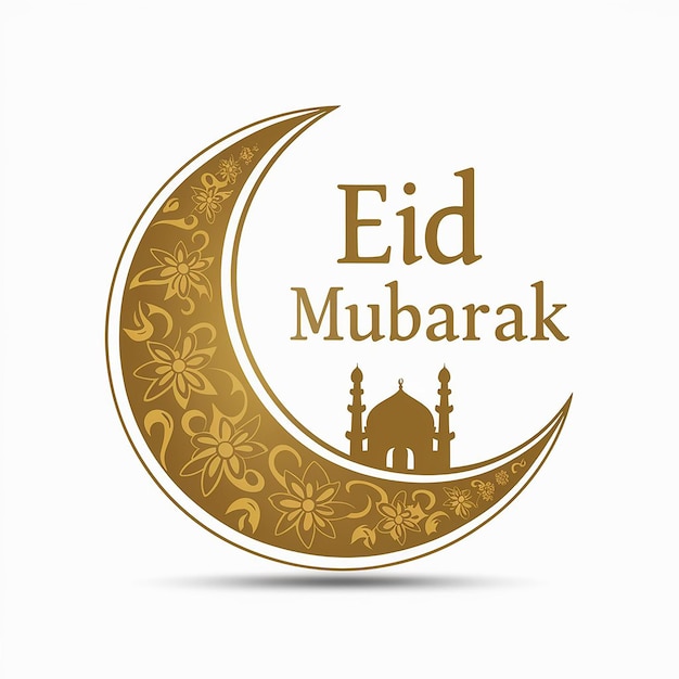Eid-groetekaartje met decoratieve halve maan