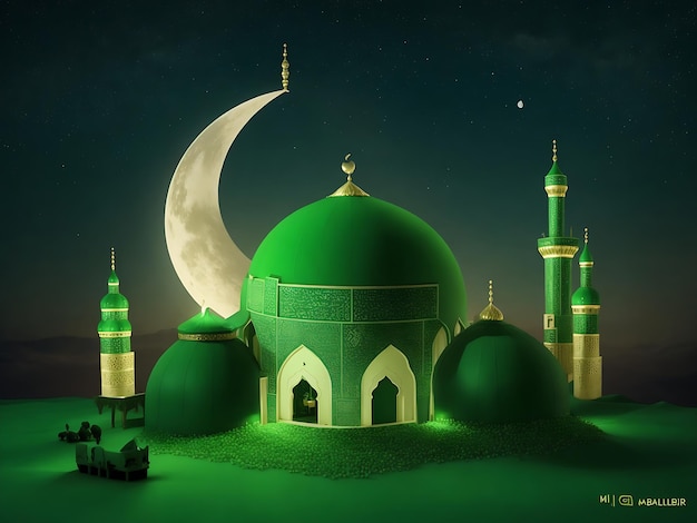 Eid Milad un Nabi Logo Beeld Islamitische profeten verjaardag