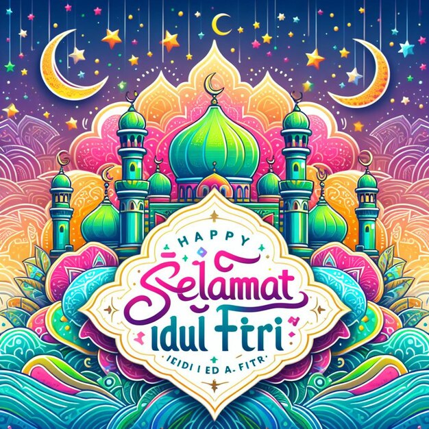 Foto disegno di eid mubarak