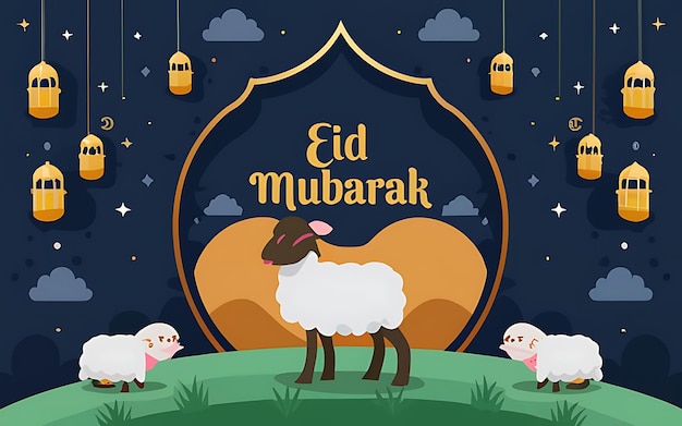 eid mubarak eid al adha ramadan karim banner design eid al adha mubarak greeting card sheep