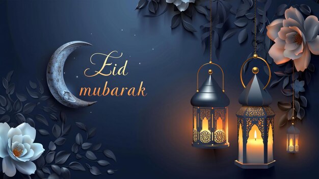 Eid mubarak eid al fitr greetings card background