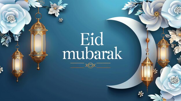 Eid mubarak eid al fitr greetings card background