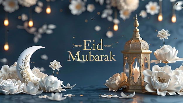 Eid mubarak eid al fitr groeten kaart achtergrond