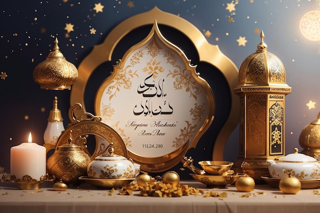Шаблон веб-баннера Eid Mubarak и Eid ul Fitr