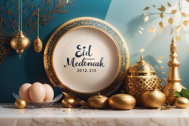 Eid Mubarak en Eid ul Fitr webbanner sjabloon