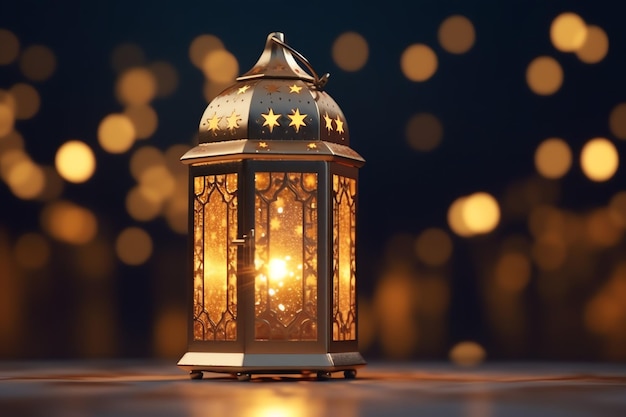Eid mubarak en ramadan kareem groeten met islamitische lantaarn en moskee Eid al fitr achtergrond