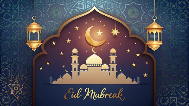 Eid Mubarak Festival Decorative Greeting Background