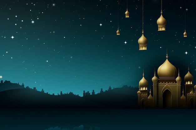 Eid mubarak festival mosque greeting background