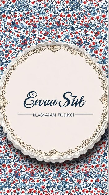 Foto eid mubarak una carta floreale con un disegno floreale