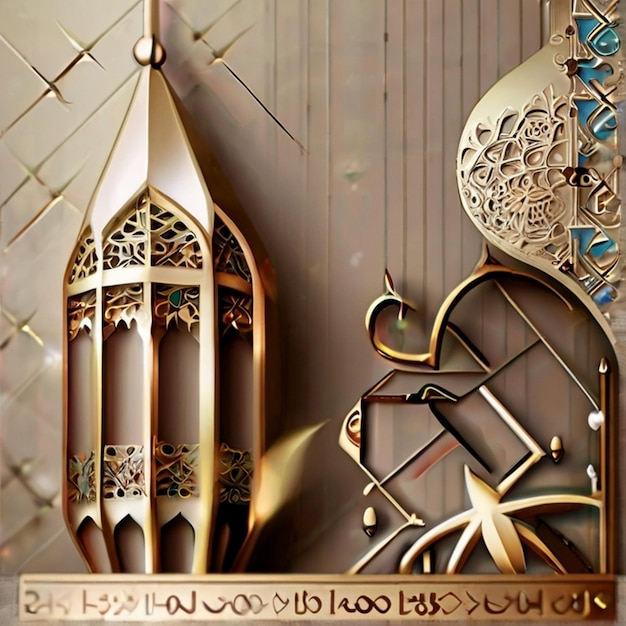 Eid Mubarak gladde echte stijl realistische decoratieve Eid groet achtergrond