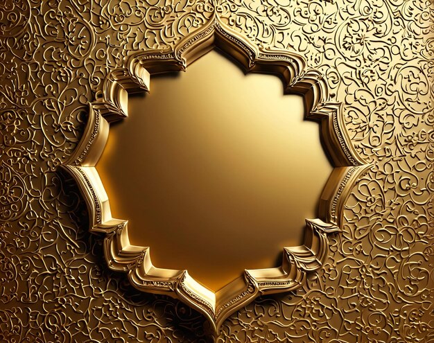 Eid Mubarak gold background with a pattern