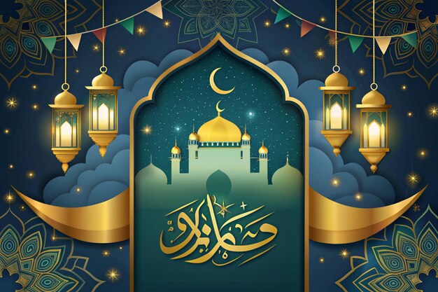 Eid Mubarak greeting banner design