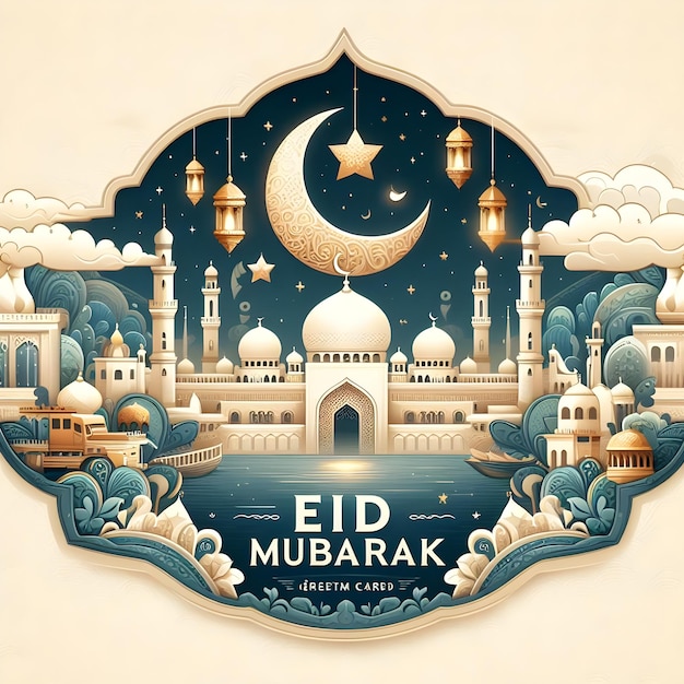 Eid Mubarak Greeting Card Ontwerp