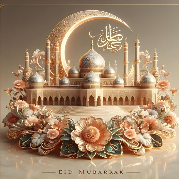 Foto eid mubarak greeting card ontwerp