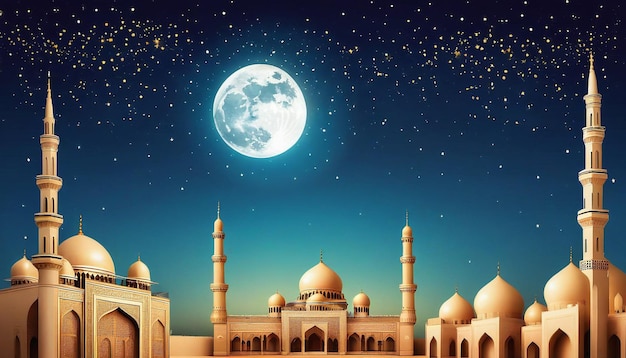 Образец поздравления с Идом Мубараком роскошная великолепная мечеть островный фон