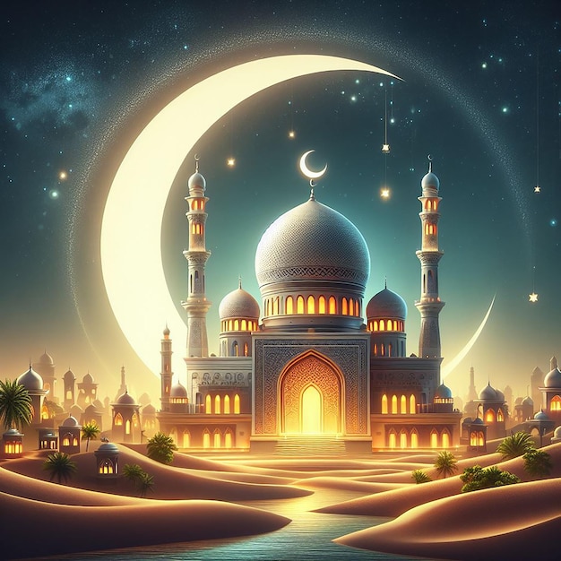 Ид Мубарак исламский праздник генеративный