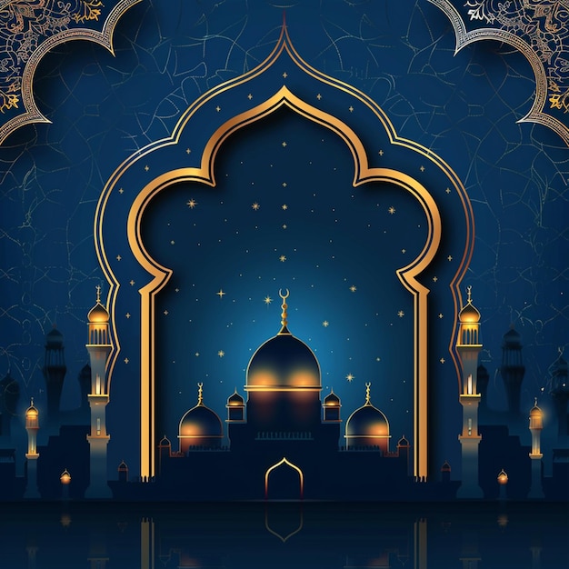 Eid mubarak islamic festival greeting background